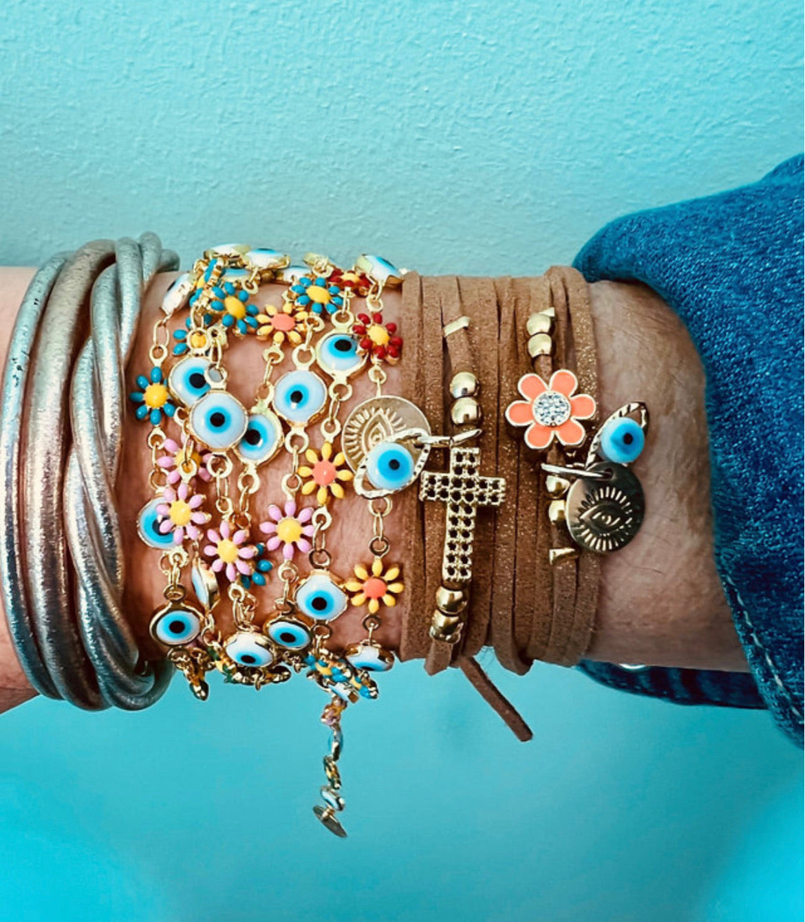 Collier XXL oeil et pastel-MADAMIRMA