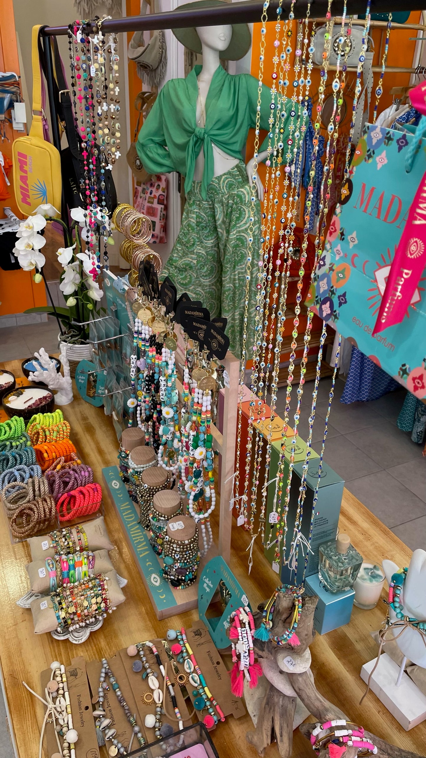 Collier XXL petit oeil turquoise-MADAMIRMA