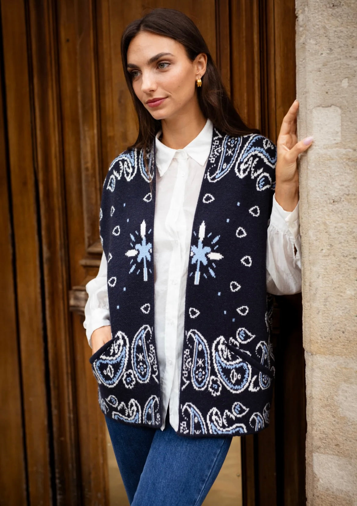 Gilet sans manches Bandana bleu ciel