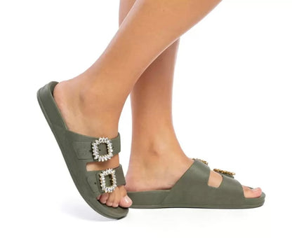 Sandales plates BARRA kaki