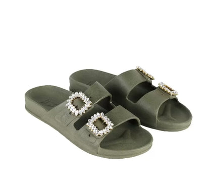 Sandales plates BARRA kaki