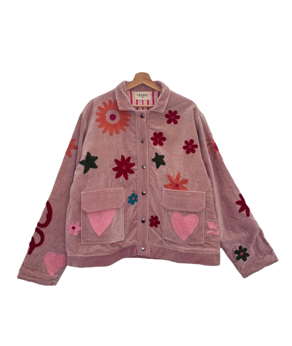 Veste velours brodé